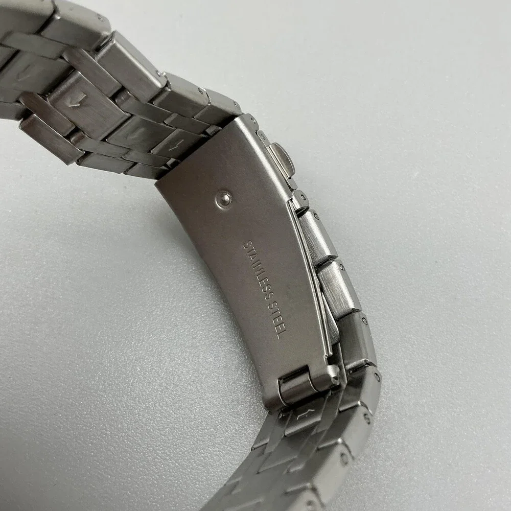 Parsol Dress Mens Watch 40mm Silver Dial Two Tone Day Date New Battery 8.75